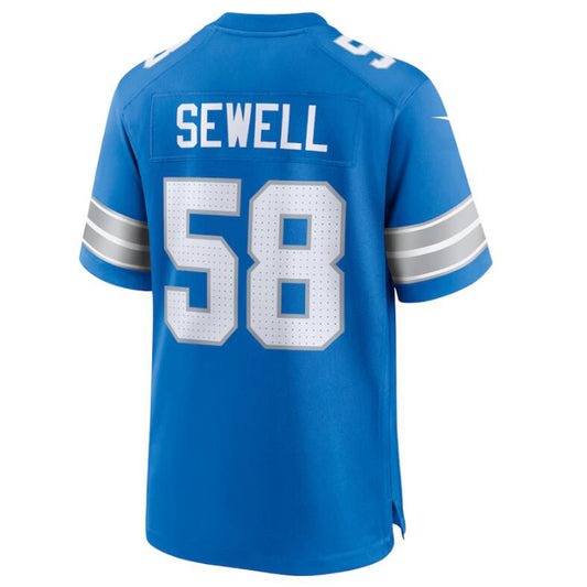 D.Lions #58 Penei Sewell Blue Game Jersey American Stitched Football Jerseys