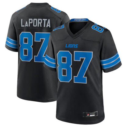 D.Lions #87 Sam LaPorta Black 2nd Alternate Game Jersey American Stitched Football Jerseys