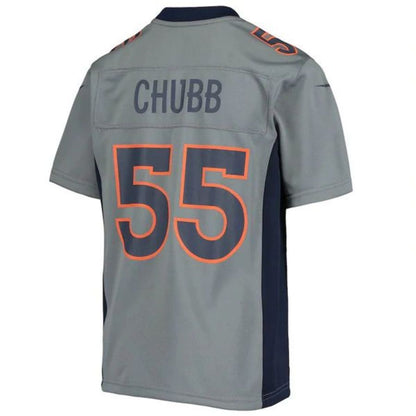 D.Broncos #55 Bradley Chubb Gray Stitched Player Inverted Team Game Football Jerseys