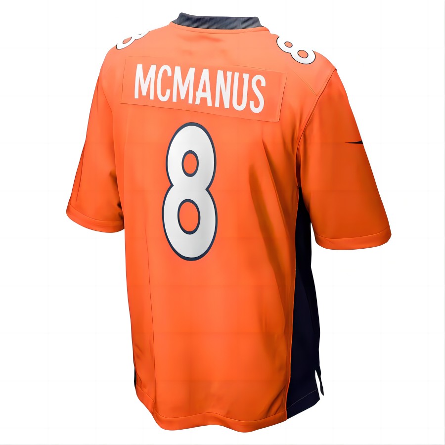 D.Broncos #8 Brandon McManus Orange Stitched Player Vapor Game Football Jerseys