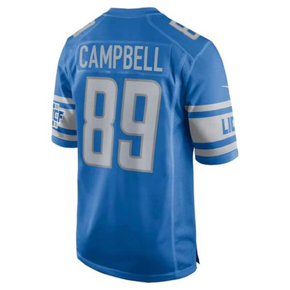 D.Lions #89 Dan Campbell Blue Stitched Player Game Football Jerseys