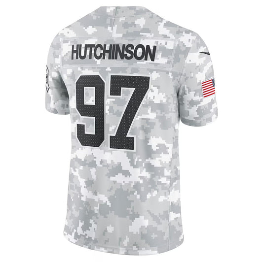 D.Lions #97 Aidan Hutchinson Arctic Camo 2024 Salute to Service Limited Stitched American Football Jerseys