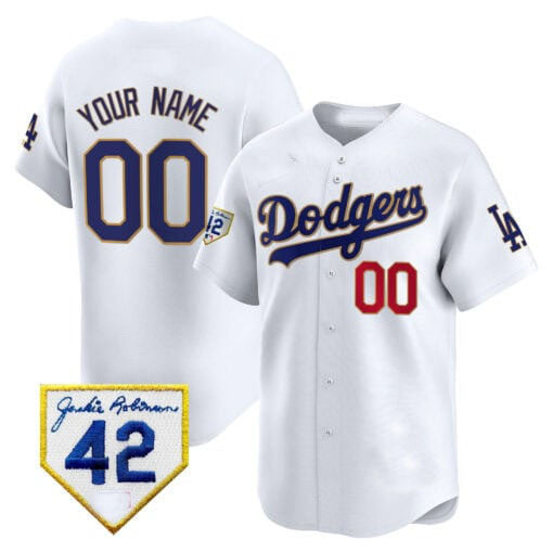 Custom Los Angeles Dodgers 2024 Jackie Robinson Patch Vapor Premier Limited – All Stitched Baseball Jersey