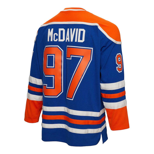 E.Oilers #97 Connor McDavid Mitchell & Ness 2015-16 Blue Line Player Jersey - Blue American Hockey Jerseys