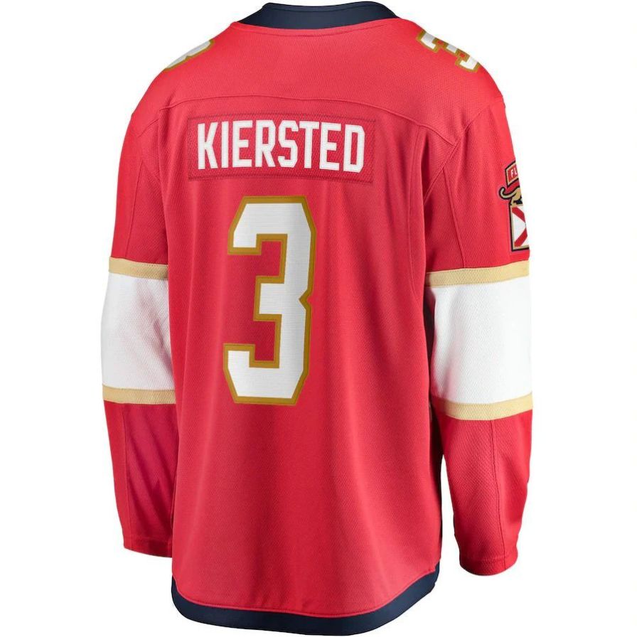 F.Panthers #3 Matt Kiersted Fanatics Branded Home Team Breakaway Player Jersey Red Stitched American Hockey Jerseys