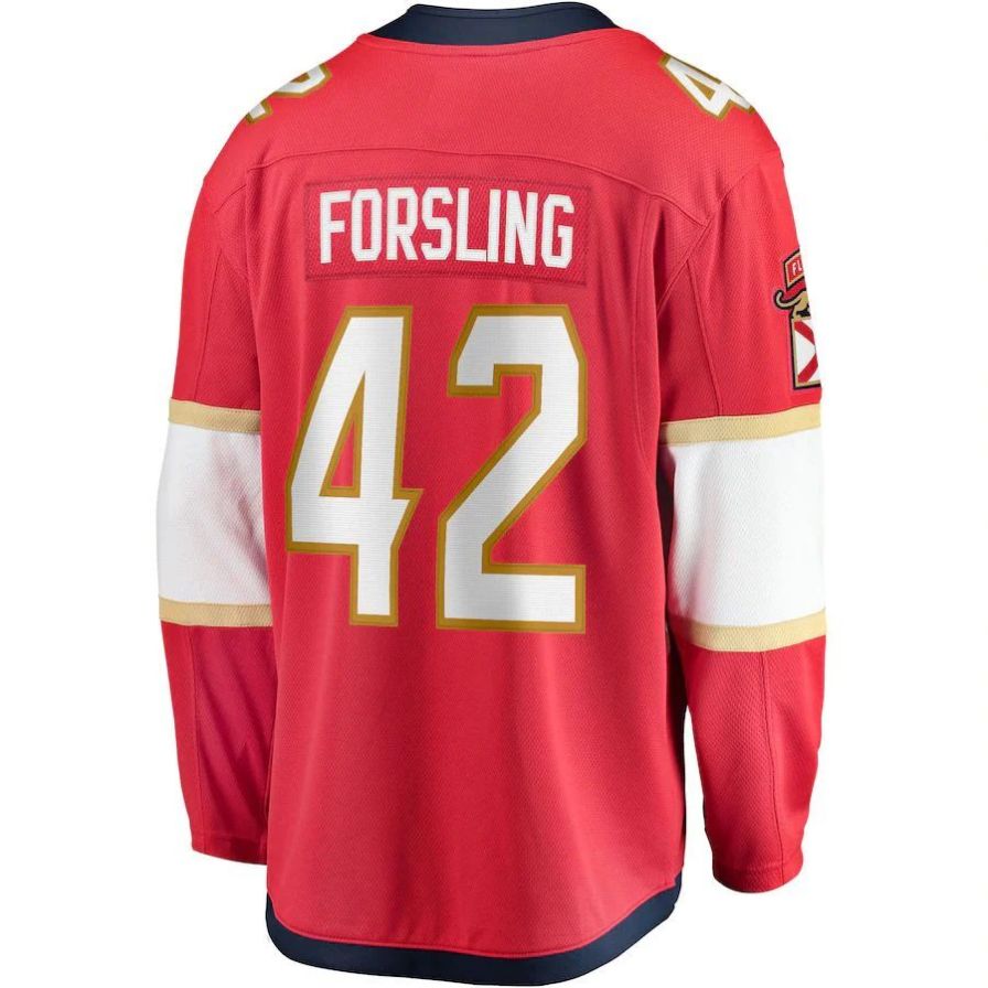 F.Panthers #42 Gustav Forsling Fanatics Branded Home Breakaway Player Jersey Red Stitched American Hockey Jerseys