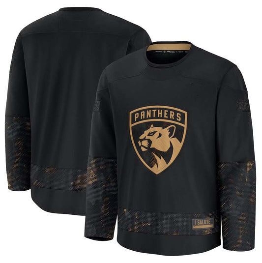 F.Panthers Fanatics 2024 Military Appreciation Practice Jersey - Black Stitched American Hockey Jerseys