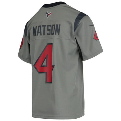 H.Texans #4 Deshaun Watson Gray Inverted Player Game Jersey Stitched American Football Jerseys