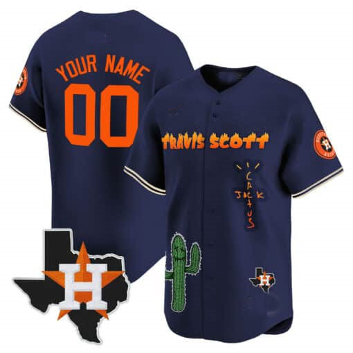 Custom Houston Astros Cactus Jack Patch Vapor Premier Limited – All Stitched Baseball Jersey