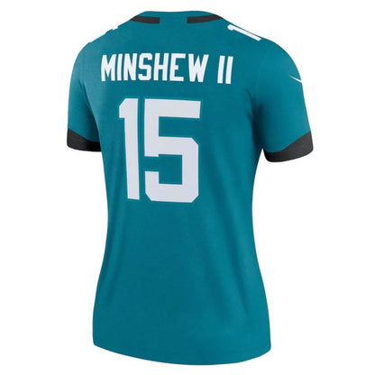 J.Jaguars #15 Gardner Minshew II Teal Legend Player Jersey Stitched American Football Jerseys