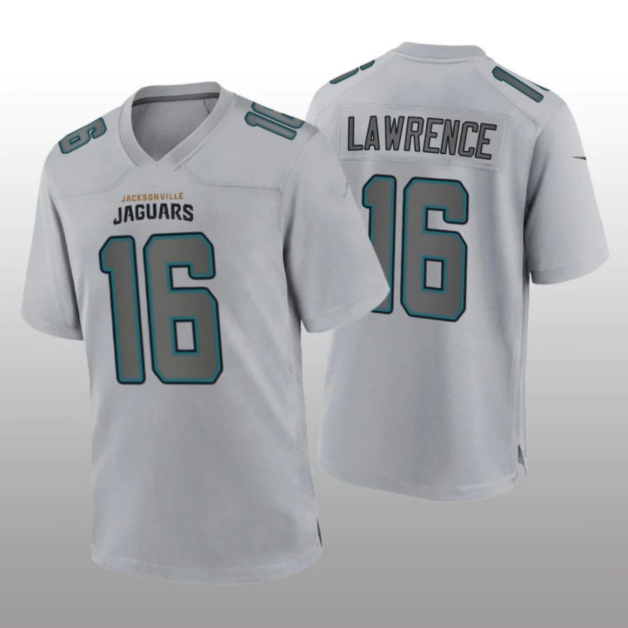 J.Jaguars #16 Trevor Lawrence Gray Atmosphere Player Game Jersey Stitched American Football Jerseys