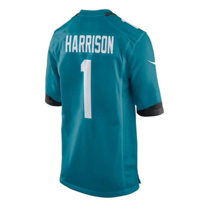 J.Jaguars #1 Anton Harrison 2023 Draft First Round Pick Game Jersey - Teal Stitched American Football Jerseys