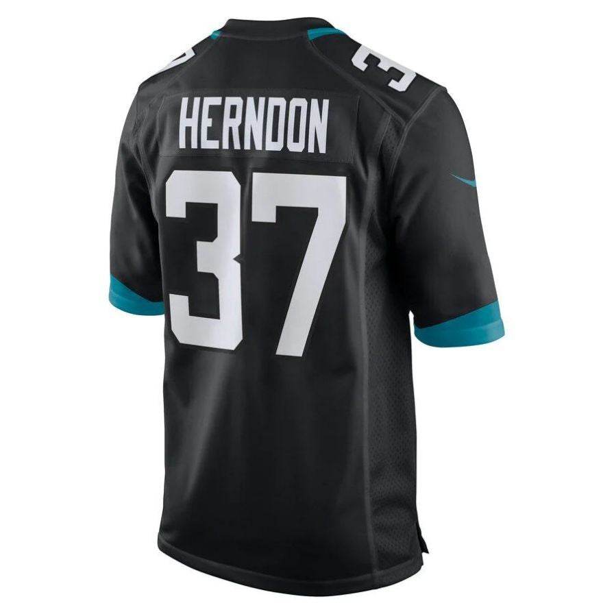 J.Jaguars #37 Tre Herndon Black Player Game Jersey Stitched American Football Jerseys