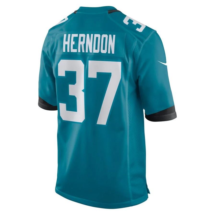 J.Jaguars #37 Tre Herndon Teal Player Game Jersey Stitched American Football Jerseys