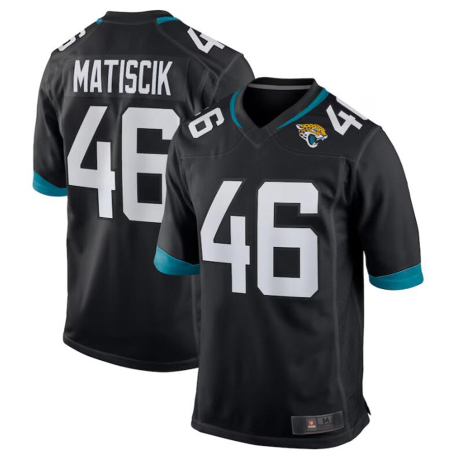 J.Jaguars #46 Ross Matiscik Black Game Jersey American Stitched Football Jerseys