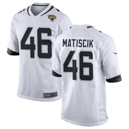 J.Jaguars #46 Ross Matiscik White Game Jersey American Stitched Football Jerseys