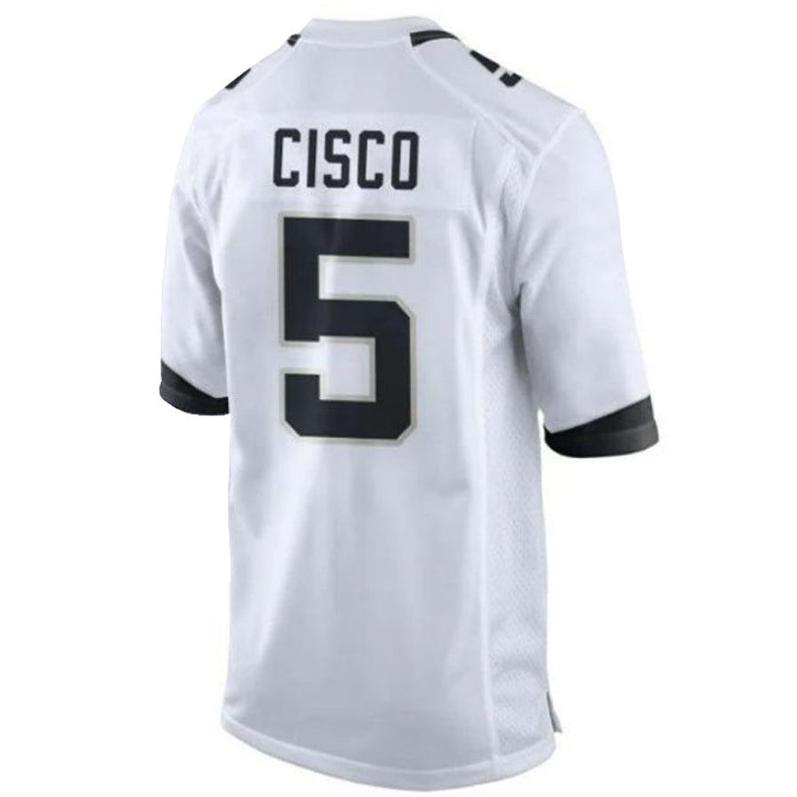 J.Jaguars #5 Andre Cisco Game Player Jersey White Stitched American Football Jerseys