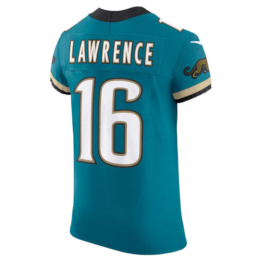 J.Jaguars #16 Trevor Lawrence Prowler Throwback Vapor F.U.S.E. Elite Jersey - Teal Football Jerseys