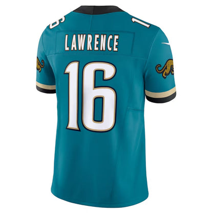 J.Jaguars #16 Trevor Lawrence Prowler Throwback Vapor F.U.S.E. Limited Jersey - Teal Football Jerseys