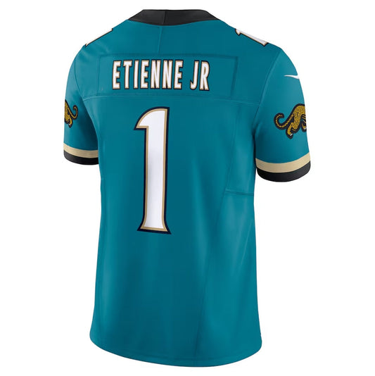 J.Jaguars #1 Travis Etienne Jr Prowler Throwback Vapor F.U.S.E. Limited Jersey - Teal Football Jerseys