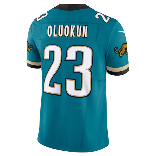 J.Jaguars #23 Foye Oluokun Prowler Throwback Vapor F.U.S.E. Limited Jersey - Teal Football Jerseys