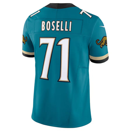 J.Jaguars #71 Tony Boselli Prowler Throwback Vapor F.U.S.E. Limited Retired Player Jersey - Teal Football Jerseys