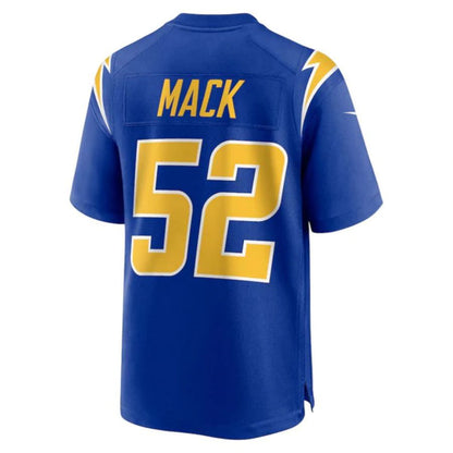 LA.Chargers #52 Khalil Mack Royal Stitched Player Vapor Game Football Jerseys