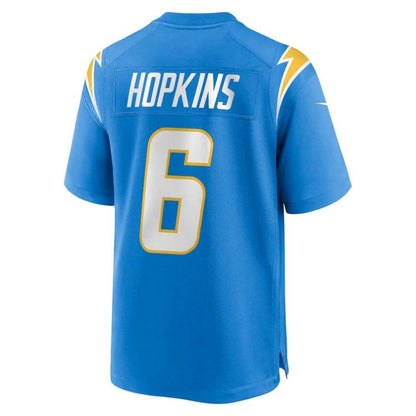 LA.Chargers #6 Dustin Hopkins Powder Blue Player Game Jersey Stitched American Football Jerseys