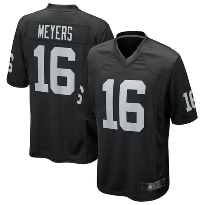 LV.Raiders #16 Jakobi Meyers Black Game Player Jersey American Stitched Football Jerseys