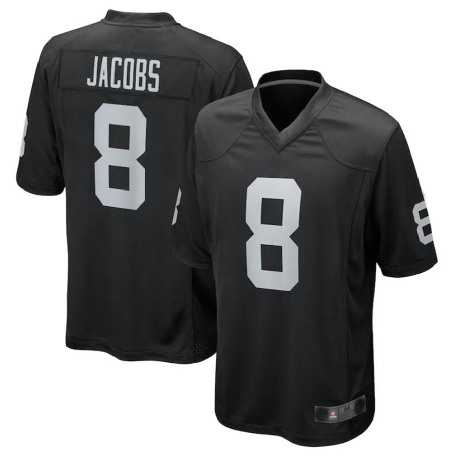 LV.Raiders #8 Josh Jacobs Black Game Player Jersey American Stitched Football Jerseys