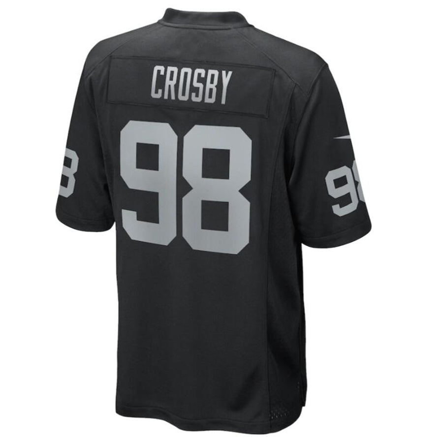 LV.Raiders #98 Maxx Crosby Black Player Game Jersey -American Stitched Football Jerseys