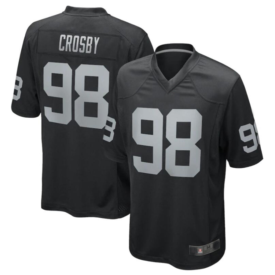 LV.Raiders #98 Maxx Crosby Black Player Game Jersey -American Stitched Football Jerseys