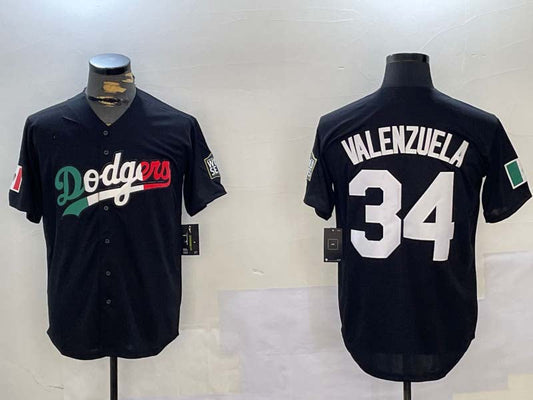 Los Angeles Dodgers #34 Toro Valenzuela Black Mexico 2024 World Series Cool Base Stitched Baseball Jersey