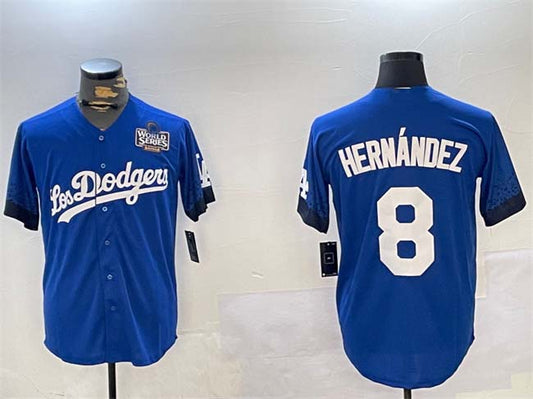 Los Angeles Dodgers #8 Enrique Hernández Royal 2024 World Series City Connect Cool Base Stitched Baseball Jersey