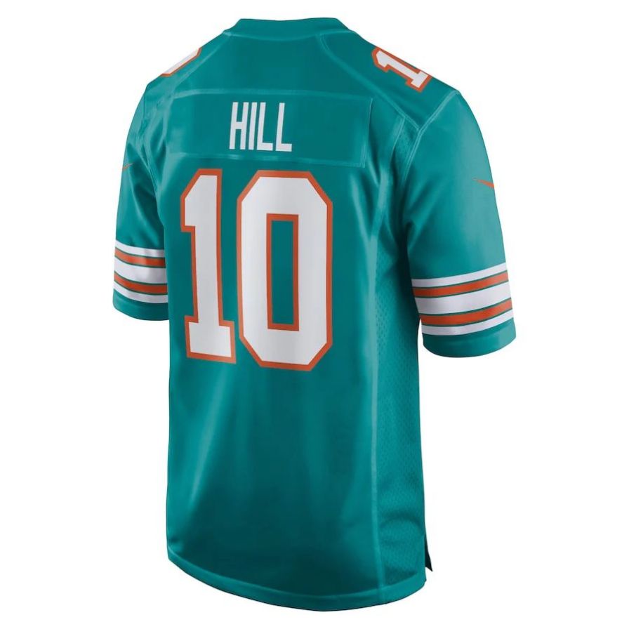 M.Dolphins #10 Tyreek Hill Player Aqua Game Jersey Stitched American Football Jerseys