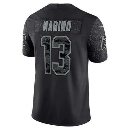 M.Dolphins #13 Dan Marino Black Player RFLCTV Limited Jersey Stitched American Football Jerseys