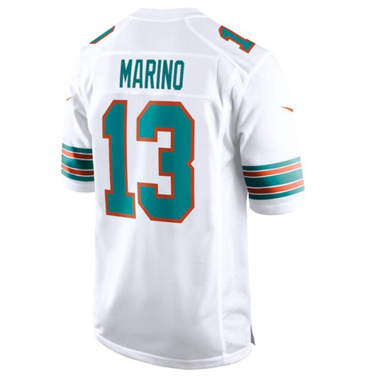 M.Dolphins #13 Dan Marino White suture Player Jersey American Stitched Football Jerseys