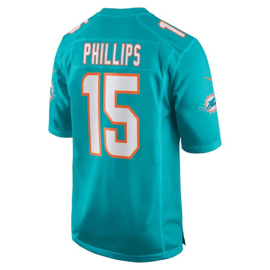 M.Dolphins #15 Jaelan Phillips Aqua Game Player Jersey Stitched American Football Jerseys