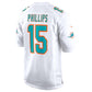 M.Dolphins #15 Jaelan Phillips White Game Jersey American Stitched Football Jerseys