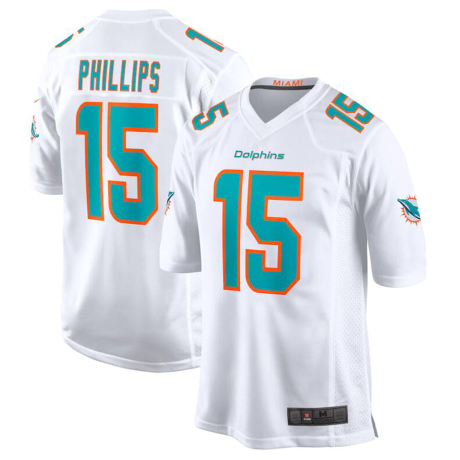 M.Dolphins #15 Jaelan Phillips White Game Jersey American Stitched Football Jerseys