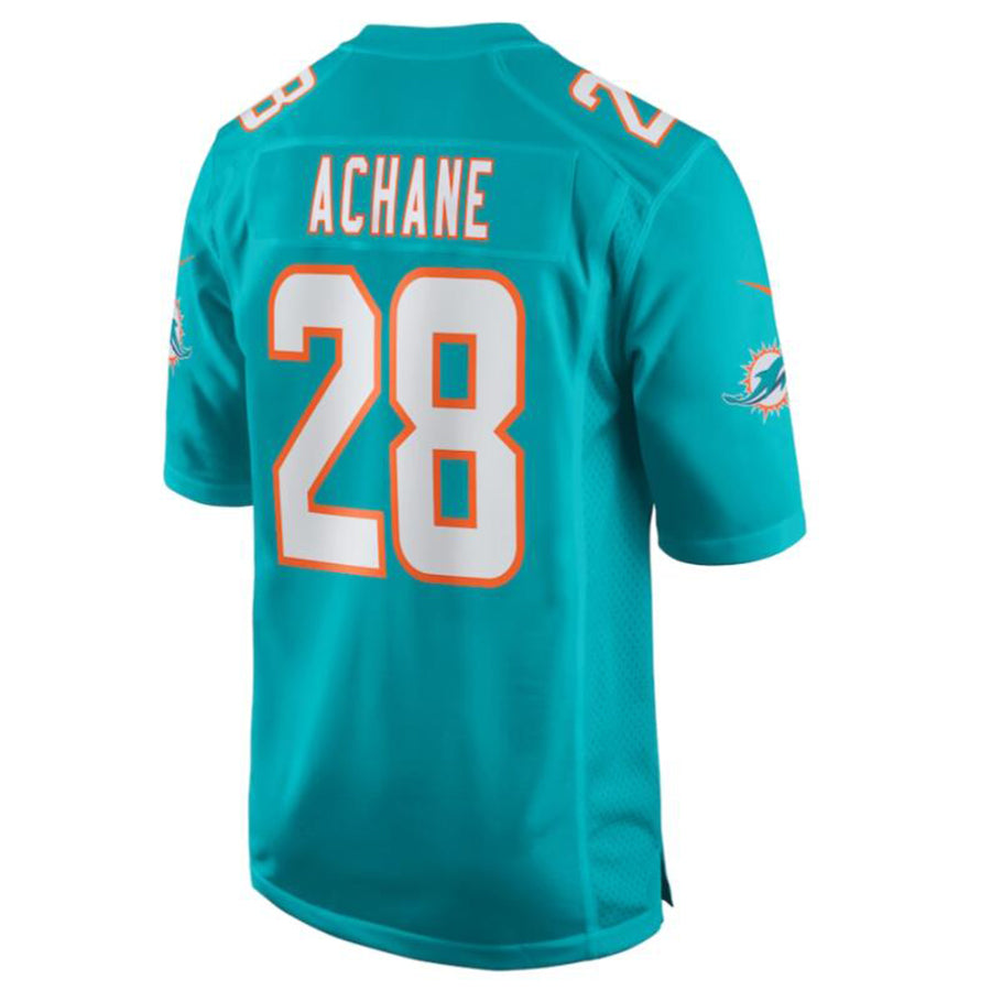 M.Dolphins #28 Devon Achane Aqua Player Jersey American Stitched Game Football Jerseys