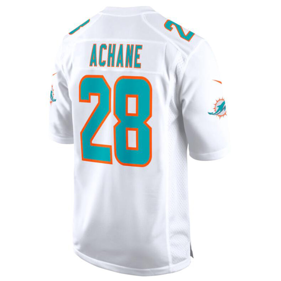 M.Dolphins #28 Devon Achane White Player Jersey American Stitched Game Football Jerseys