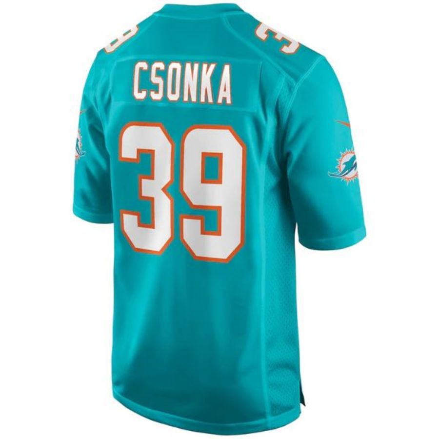 M.Dolphins #39 Larry Csonka Aqua Stitched Player Stitched American Game Football Jerseys