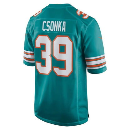 M.Dolphins #39 Larry Csonka Aqua Retired Player Jersey Stitched American Football Jerseys