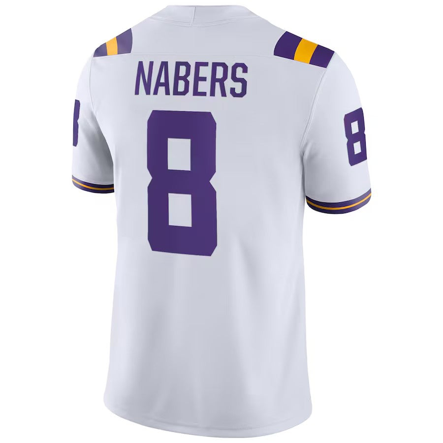 L.Tigers #8 Malik Nabers White Player Game American College Jerseys