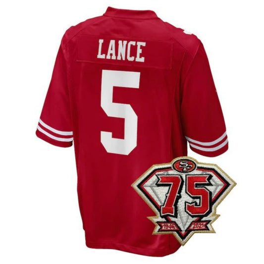 Men's Kids Women's SF.49ers #5 Trey Lance Player Vapor Game Football Jersey