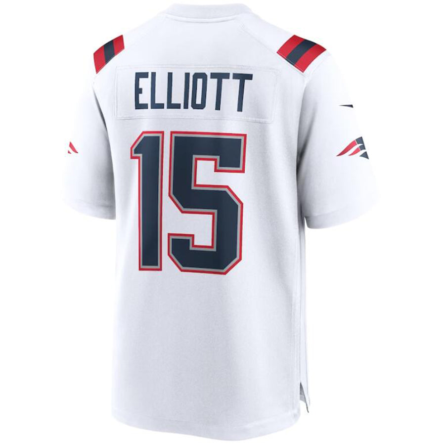 NE.Patriots #15 Ezekiel Elliott White Game Player Jersey Football Jersey