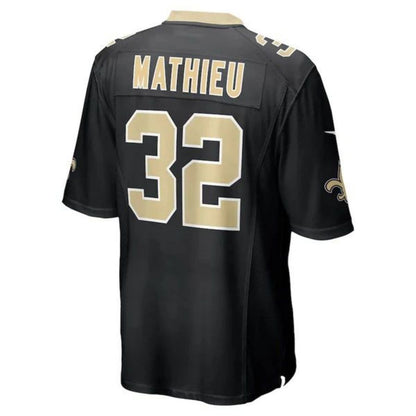 NO.Saints #32 Tyrann Mathieu Player Black Game Jersey Stitched American Football Jerseys