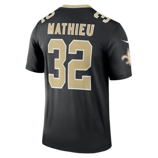 NO.Saints #32 Tyrann Mathieu Black Legend Jersey Stitched American Football Jerseys