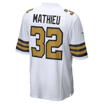 NO.Saints #32 Tyrann Mathieu Player White Game Jersey Stitched American Football Jerseys